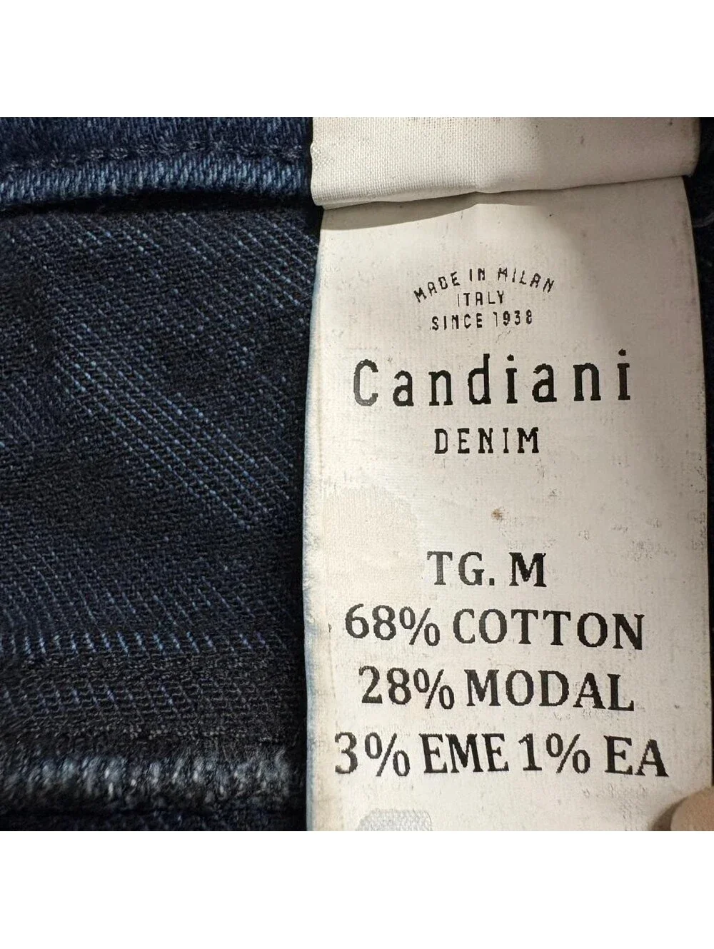 Candiani Denim Jeans Womens Size Medium Blue Distressed Italian Cotton Blend